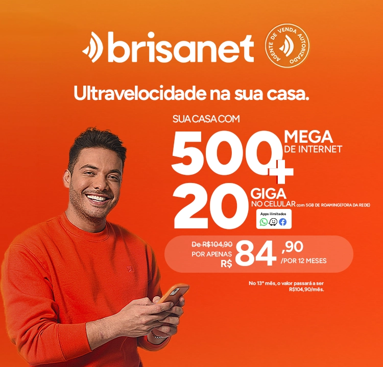Internet 100% Fibra. 500 mega por R$84,99/mês. Assine agora.